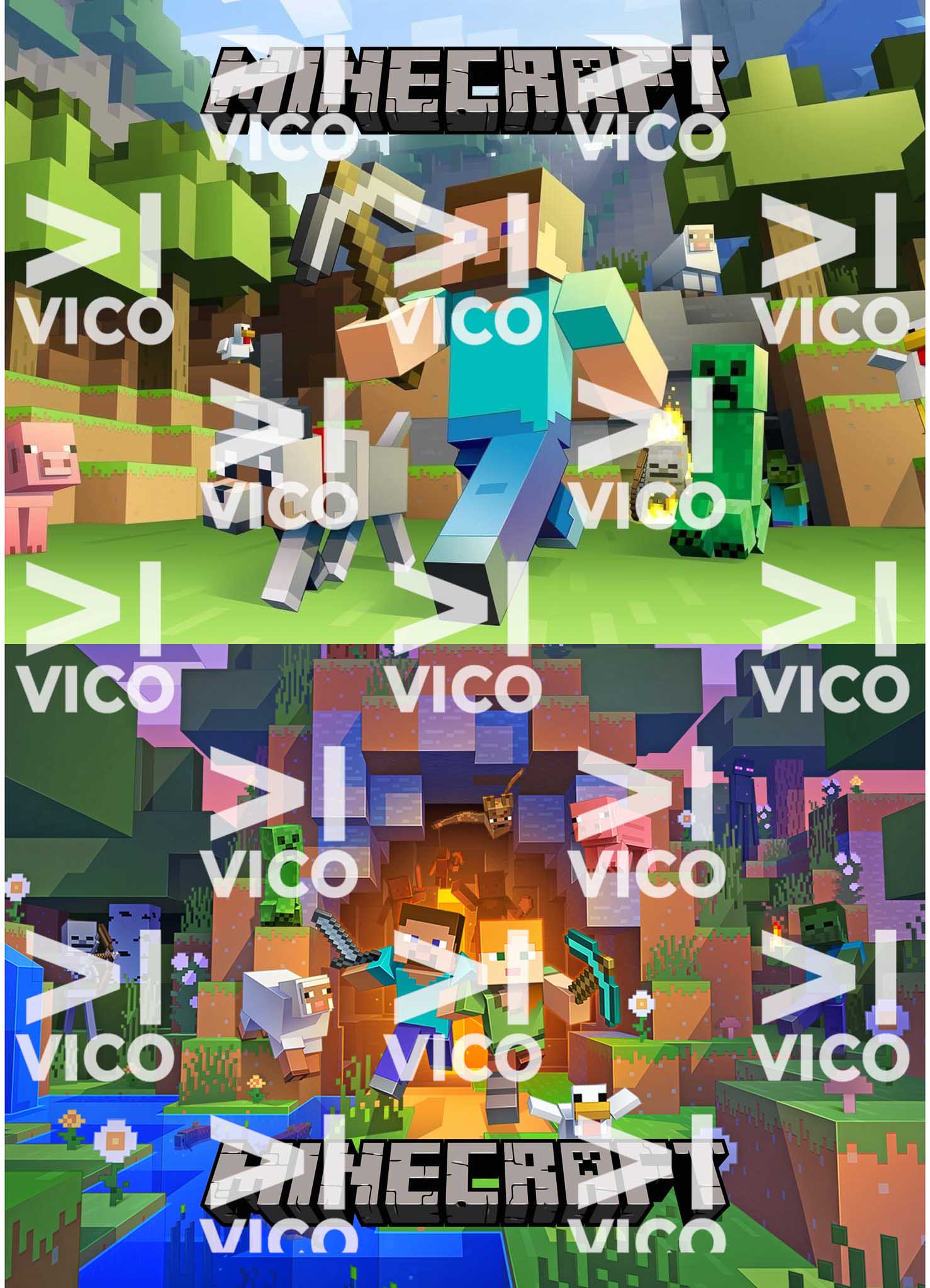 PAÑO ESTAMPADO x2 – MINECRAFT