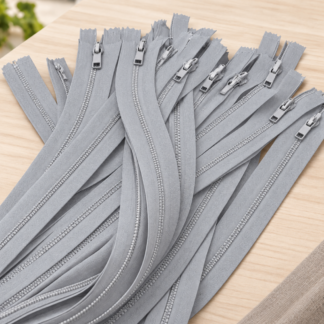 CIERRE DESMONTABLE PLASTICO GRIS PLATA 70CM